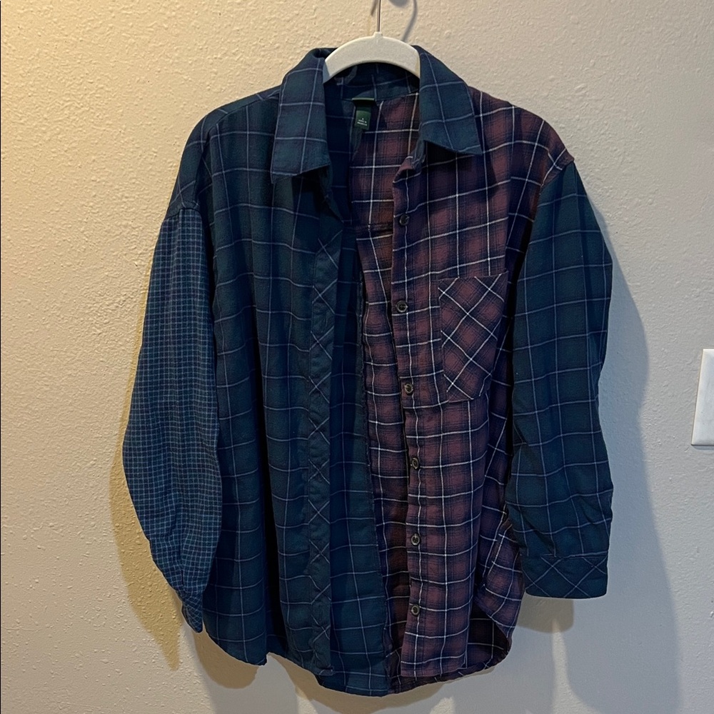 Oversized patchwork flannel
